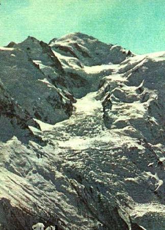 unknow artist paccard balmat och de flesta andra alpinister tog  sig upp till mont blancs topp pa nordsidan oil painting image